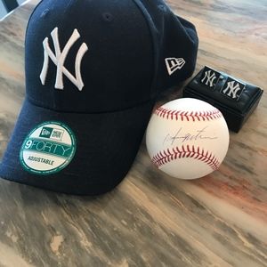 New York Yankees Hat, Signed Baseball, Cufflinks